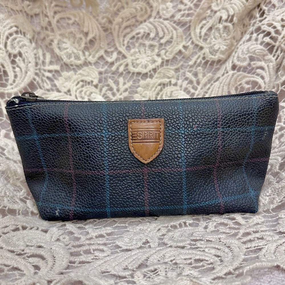 Vintage ESPRIT Tartan Plaid Cosmetics Case